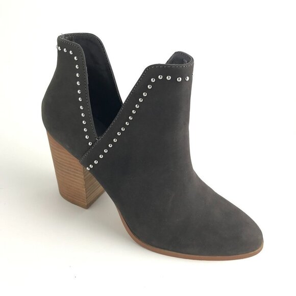 Steve Madden Green Suede Silver Studded Chunky Heel Ankle Boot Size 11M - Picture 1 of 8